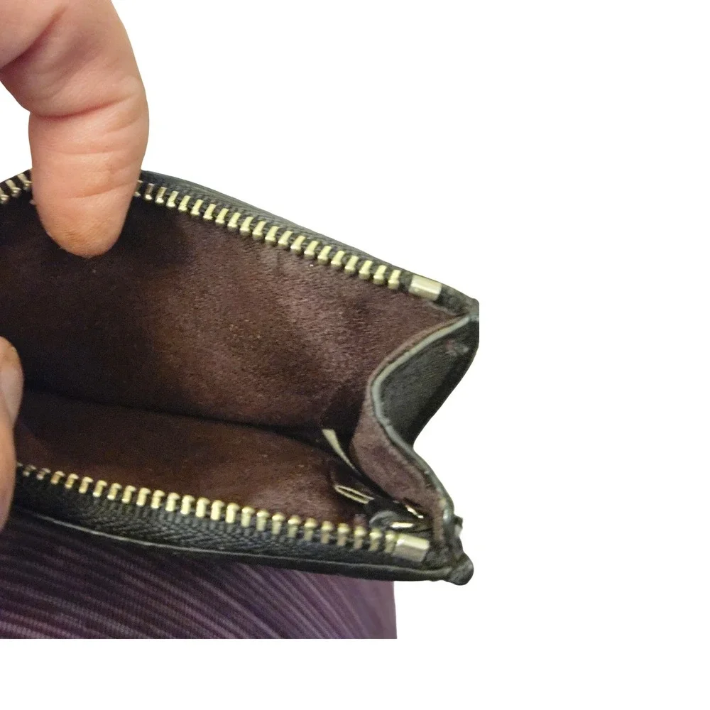 Coach‎ Mini Skinny ID Case — Signature Canvas, Charcoal/Black Card Holder Wallet